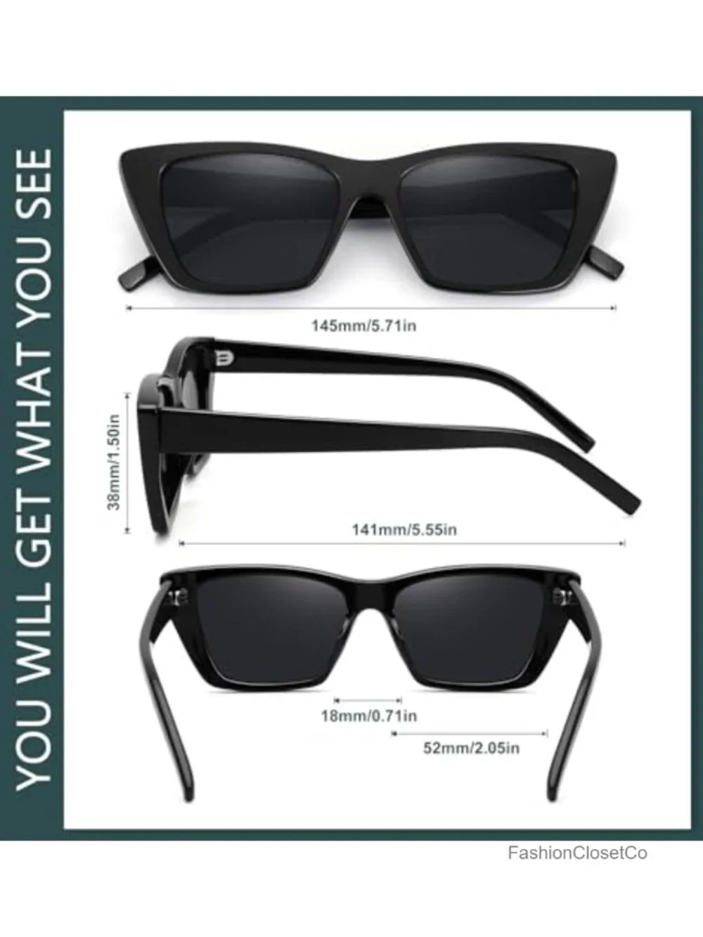 Vintage Cat Eye Polarized Sunglasses for Women UV400 Protection